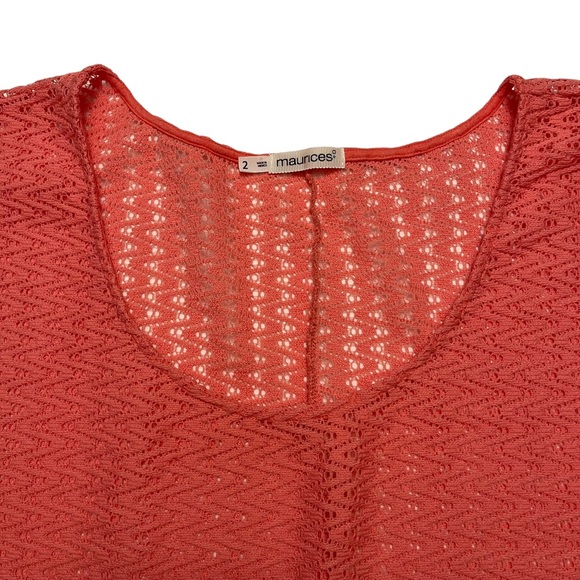 MAURICES Mesh Top zigzag pattern Peach Colour Size 2x - Picture 2 of 7